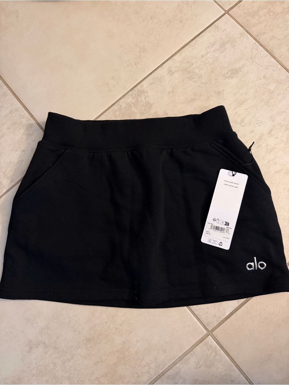 ALO Yoga Black Athletic Skort with Subtle Logo